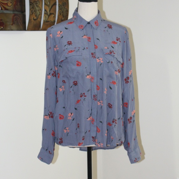 Lucky Brand long sleeve hidden button down blouse - Picture 1 of 7